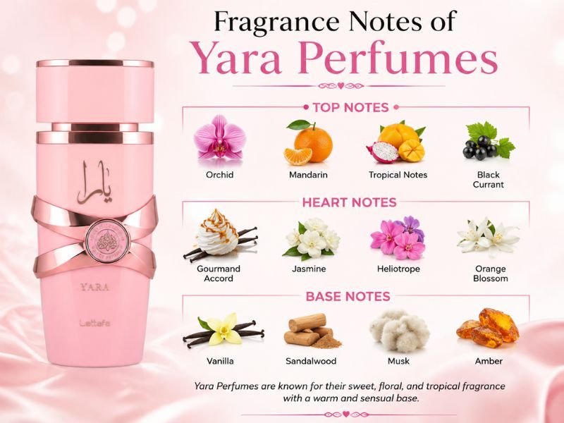 Yara Perfumes fragrance notes floral fruity aroma