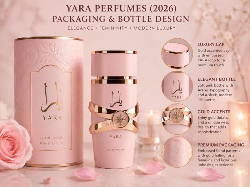 yara perfumes packaging and bottle design