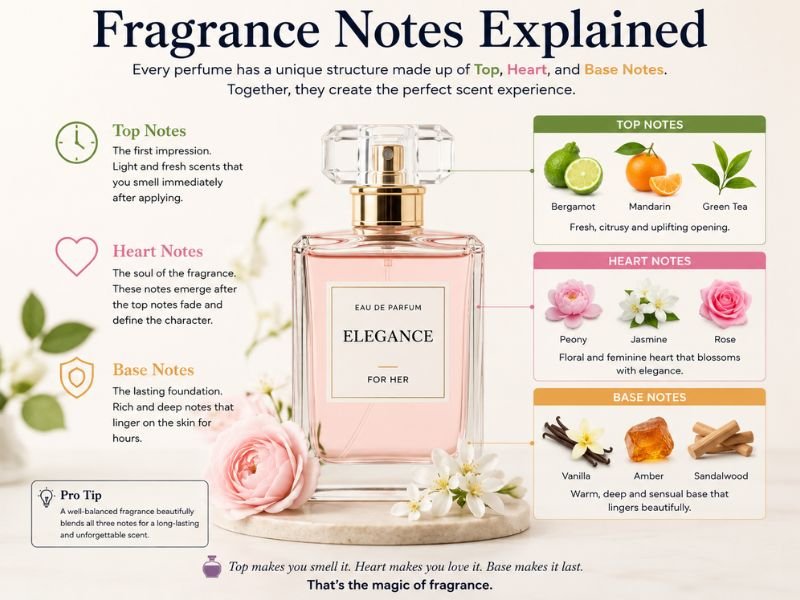 Exclamation Perfume fragrance notes including peach jasmine vanilla and musk