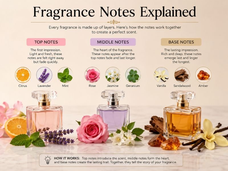 Rihanna Perfume fragrance notes featuring fruits, flowers, vanilla, and musk