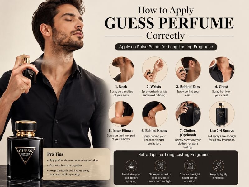 How to apply Guess Perfume correctly for long lasting fragrance