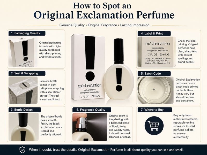 How to identify original Exclamation Perfume vs fake bottle