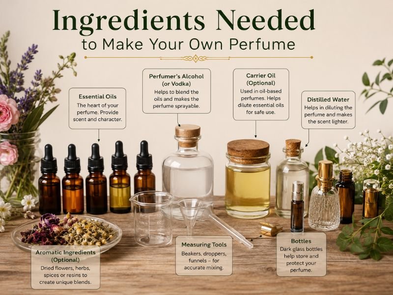 Essential Oils, Perfumer's Alcohol and DIY Perfume Making Tools
