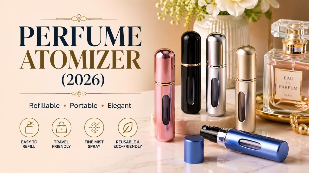 Premium refillable perfume atomizer with luxury perfume bottle for travel and daily use