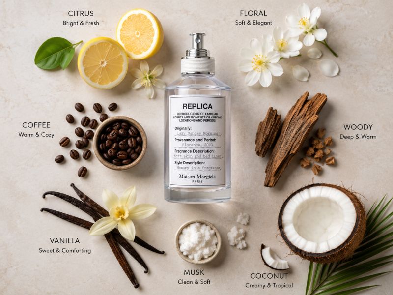 Maison Margiela perfume fragrance notes including vanilla coffee musk and citrus