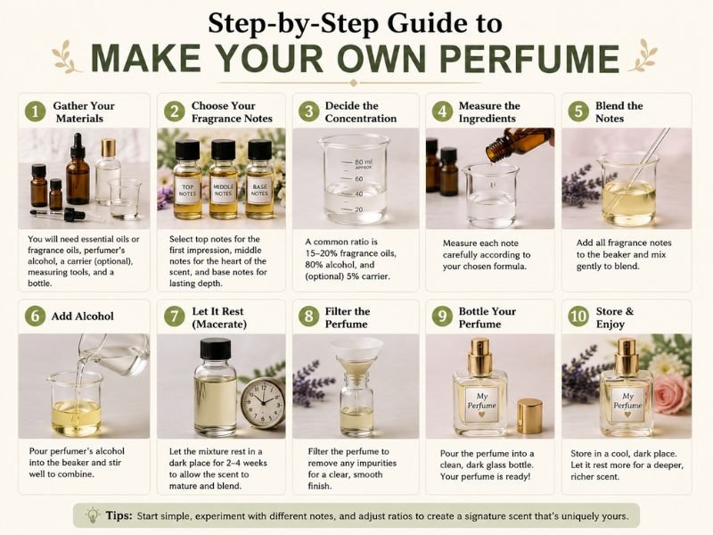 DIY Perfume Blending Process Using Essential Oils