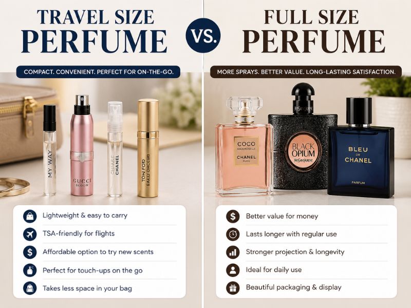 Travel Size Perfume vs Full Size Perfume comparison