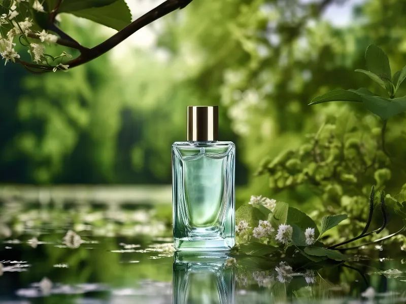 Natural perfume ingredients including essential oils and botanical extracts