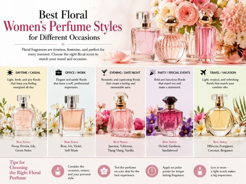 Floral perfume styles for different occasions