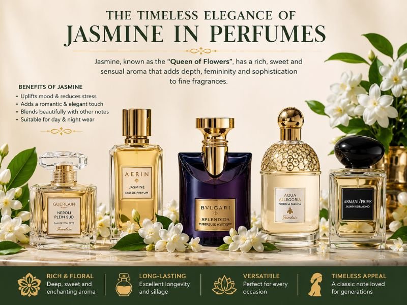 Best perfumes that have jasmine displayed with jasmine flowers