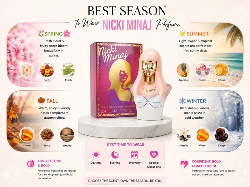 Best season to wear Nicki Minaj Perfume in spring, summer, fall and winter