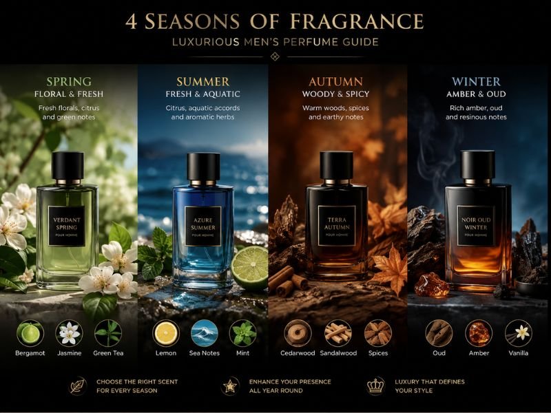 luxurious men's perfume for different seasons