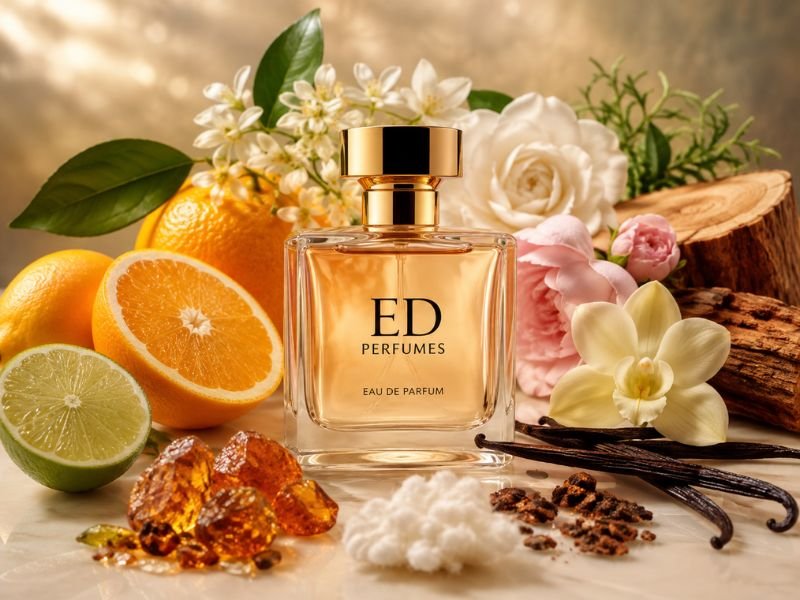 Ed Hardy Perfume notes including citrus, floral, vanilla, musk, and cedarwood