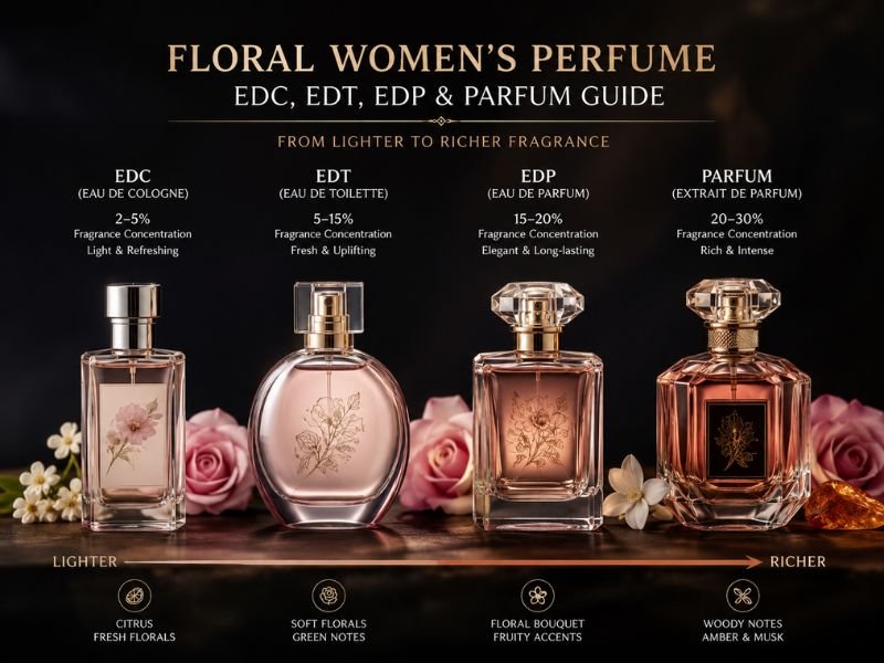 Floral perfume fragrance concentrations explained