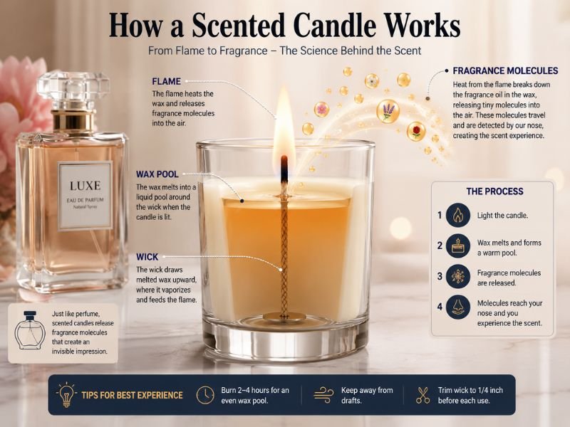 How Scented Candles Perfume Works with Wax, Wick, and Fragrance Oils