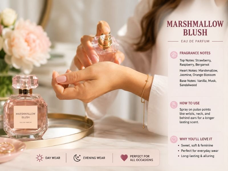Marshmallow Blush Perfume longevity and fragrance application