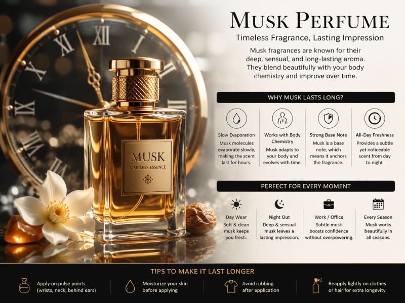 Musk Musk Perfume longevity and fragrance performance concept