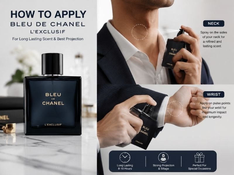 How to apply Bleu de Chanel L’Exclusif perfume