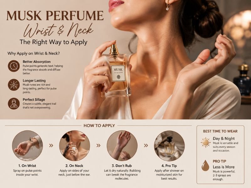 How to apply Musk Musk Perfume to the wrist for everyday fragrance wear