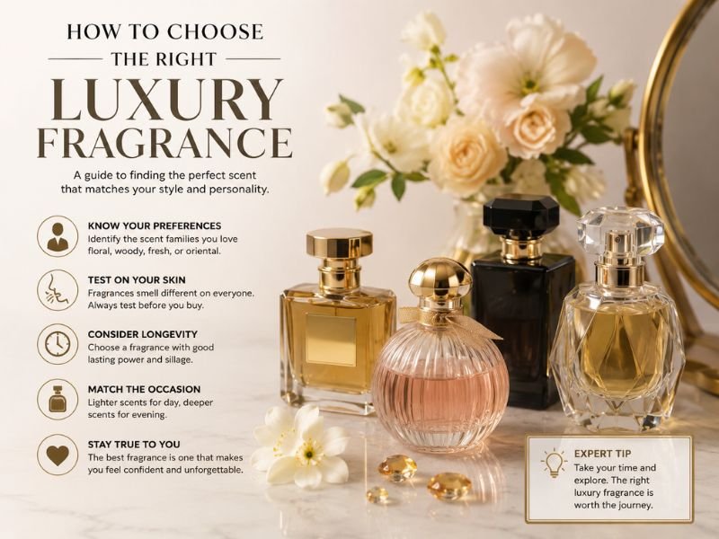 Man testing luxury mens perfumes in a premium fragrance boutique