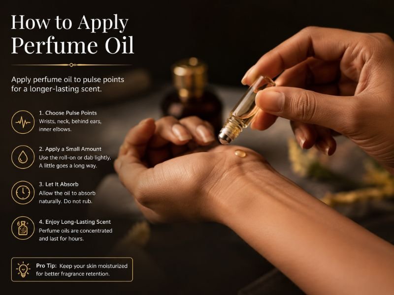 How to use Perfume Essence Oil on the wrist