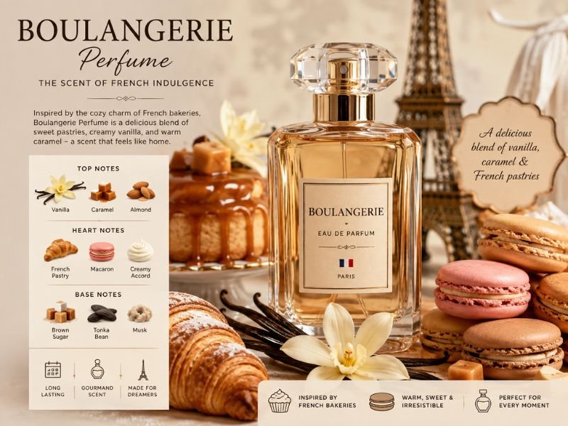 Boulangerie Perfume gourmand fragrance with French pastries