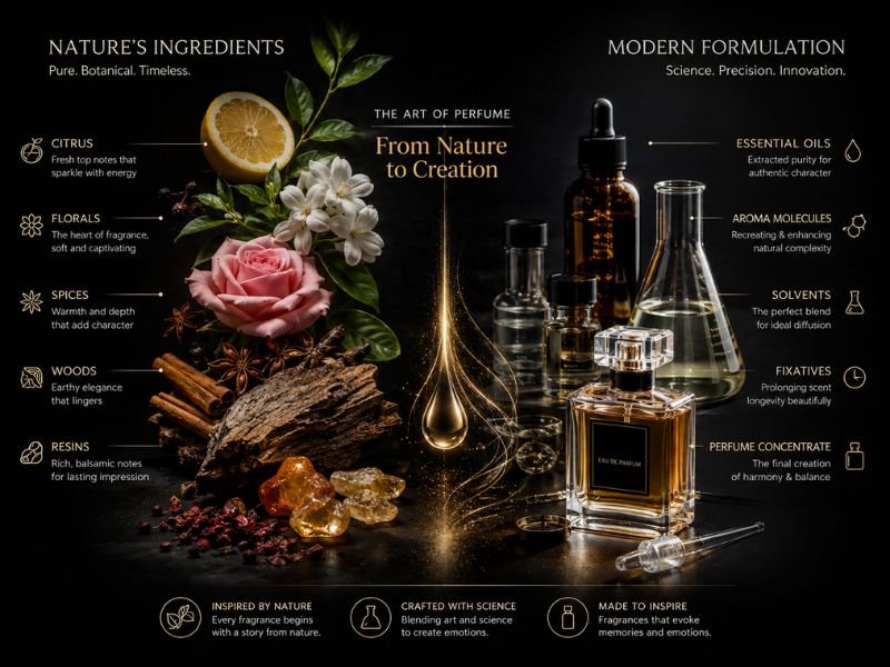Natural perfume versus synthetic fragrance ingredients