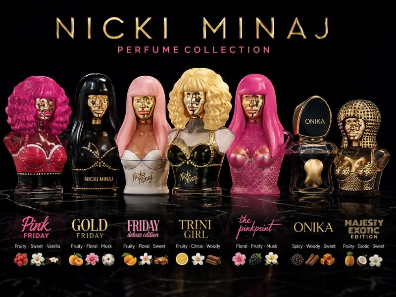 Nicki Minaj perfume collection and fragrance bottles