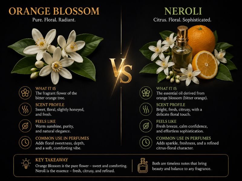 Orange blossom and neroli fragrance comparison