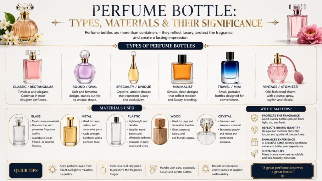 Perfume bottle collection with elegant glass designs