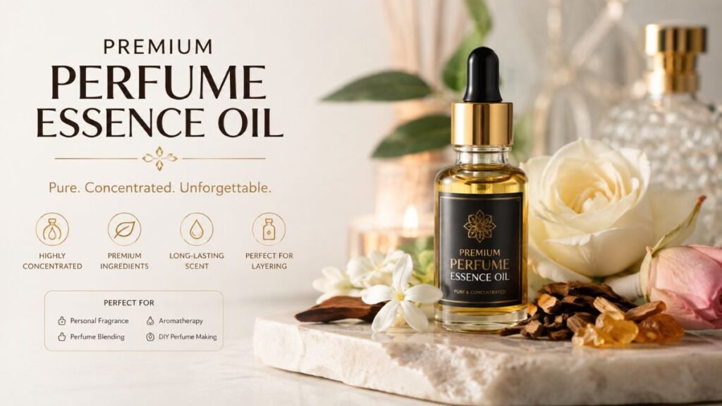 Perfume Essence Oil in a premium fragrance bottle