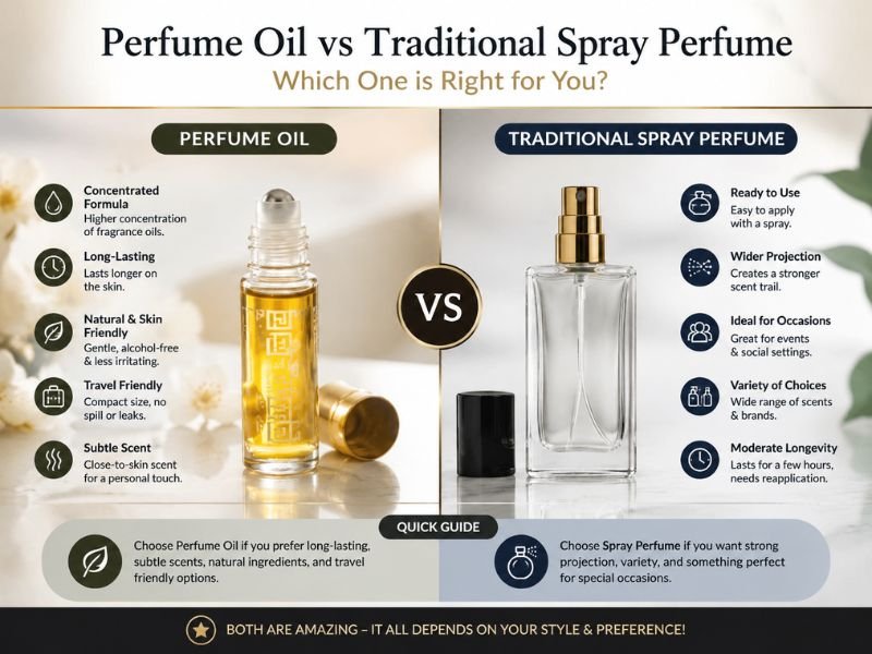 Perfume Essence Oil vs traditional spray perfume
