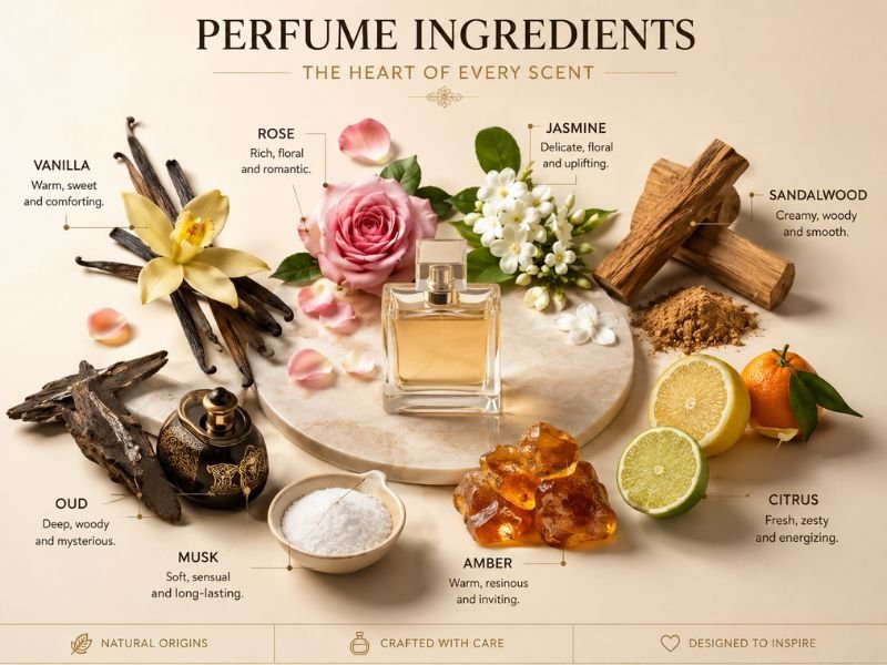 Popular fragrance notes used in Perfume Essence Oil