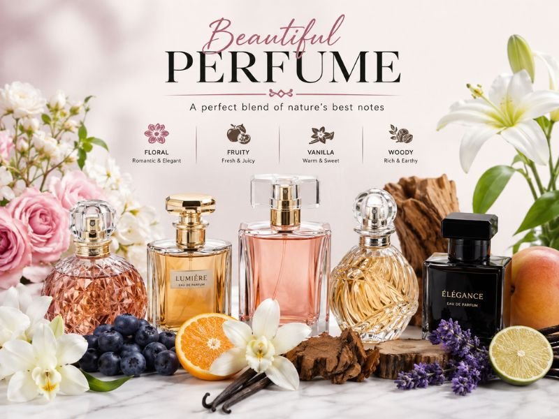 Popular beautiful perfume scent families and fragrance notes