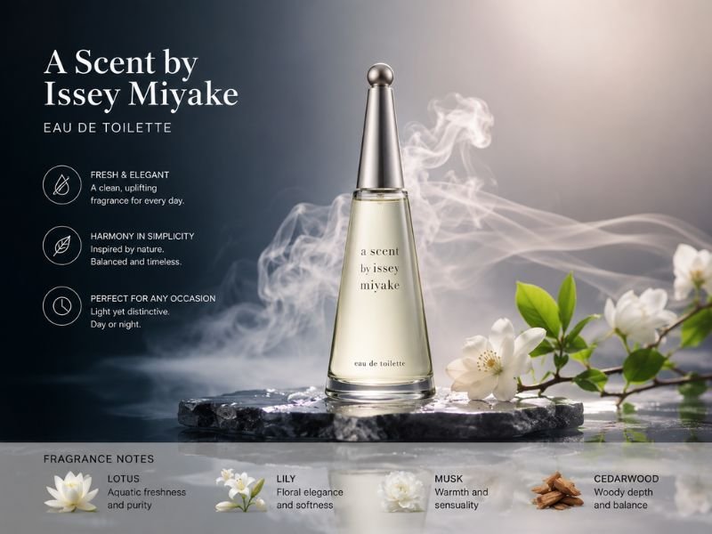 A Scent by Issey Miyake perfume representing longevity and sillage