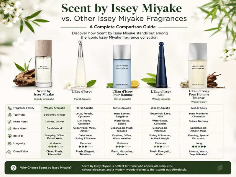 Issey Miyake perfumes comparison with A Scent by Issey Miyake