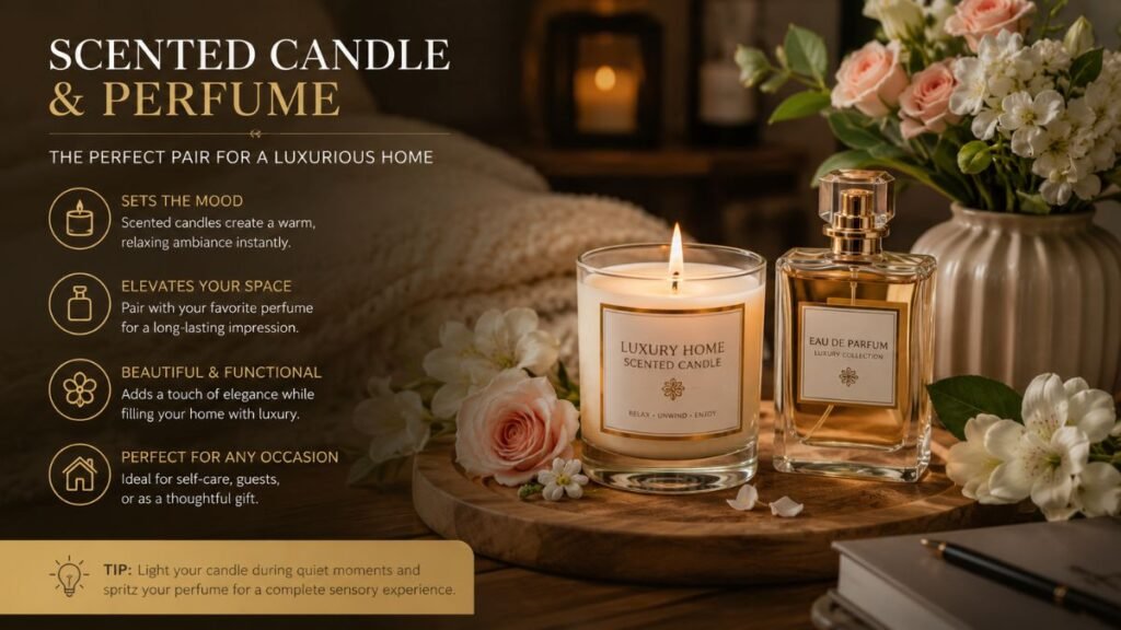 Luxury Scented Candles Perfume in a Modern Home Setting