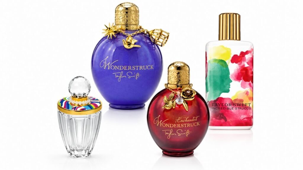 Taylor Swift perfume collection featuring popular fragrances