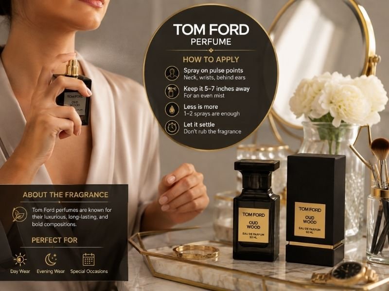 how to apply Tom Ford perfume correctly