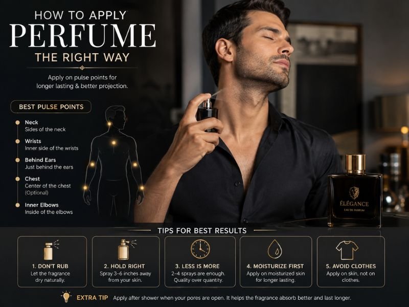 How to apply men's perfume correctly for better fragrance performance