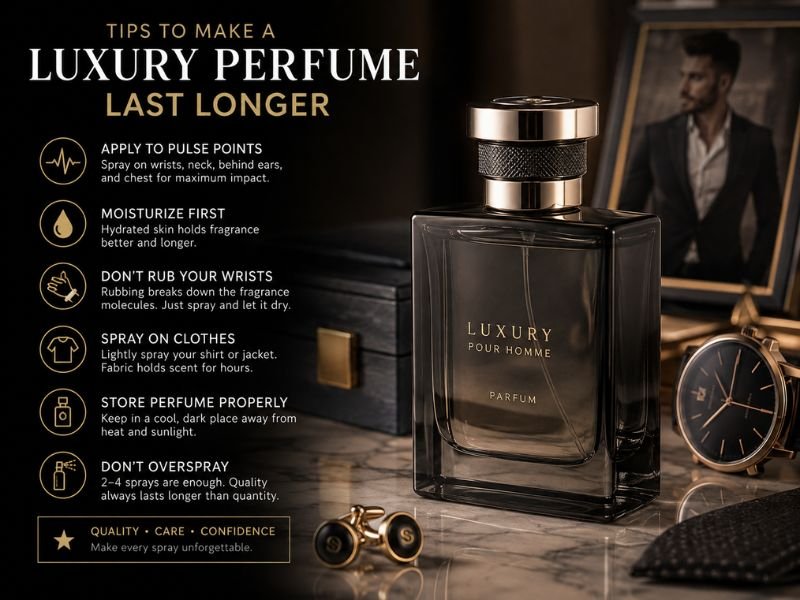 Applying luxury mens perfume correctly on pulse points for longer-lasting fragrance