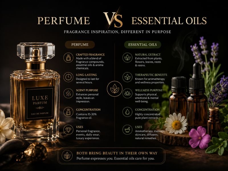 Difference between perfume and essential oils