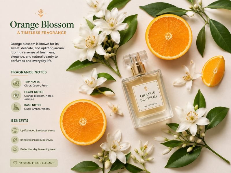 Orange blossom scent with fresh citrus and white flowers