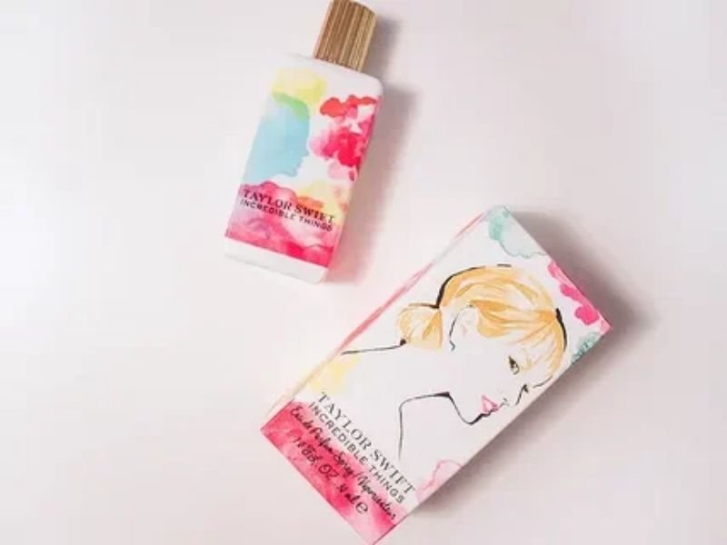 Taylor Swift fragrance collection and perfume bottles