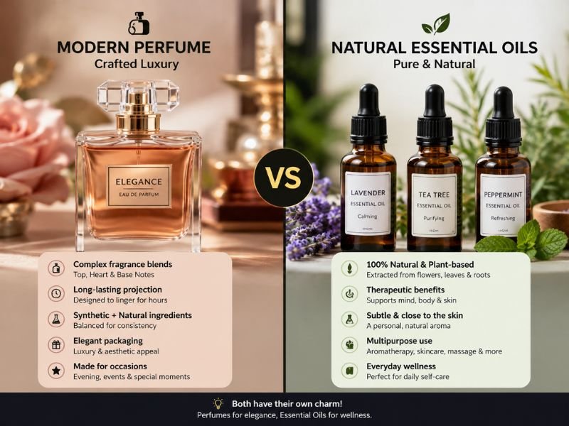 Perfume versus essential oils comparison