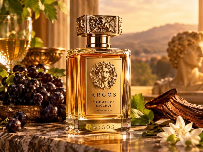 Argos Triumph of Bacchus perfume bottle illustrating fragrance longevity and performance