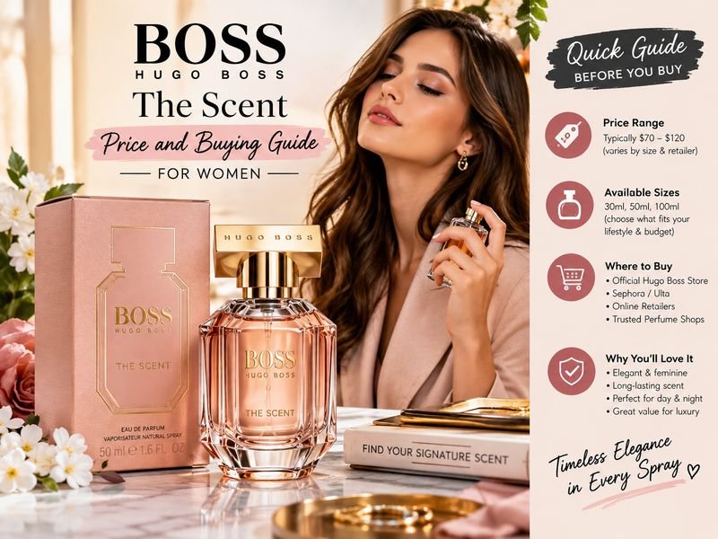 Boss The Scent by Hugo Boss for Women perfume bottle gift packaging