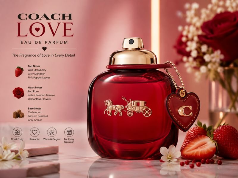 Coach Love Perfume top notes with wild strawberry and mandarin