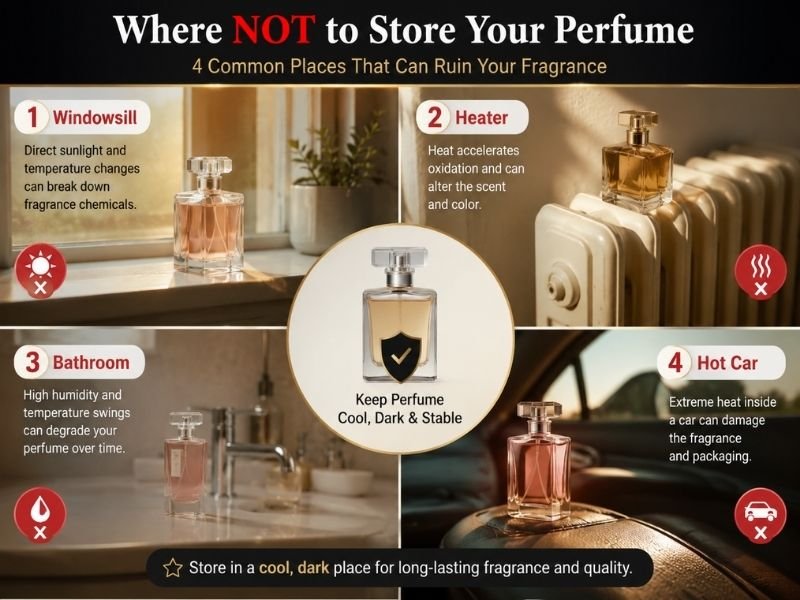 common perfume storage mistakes to avoid