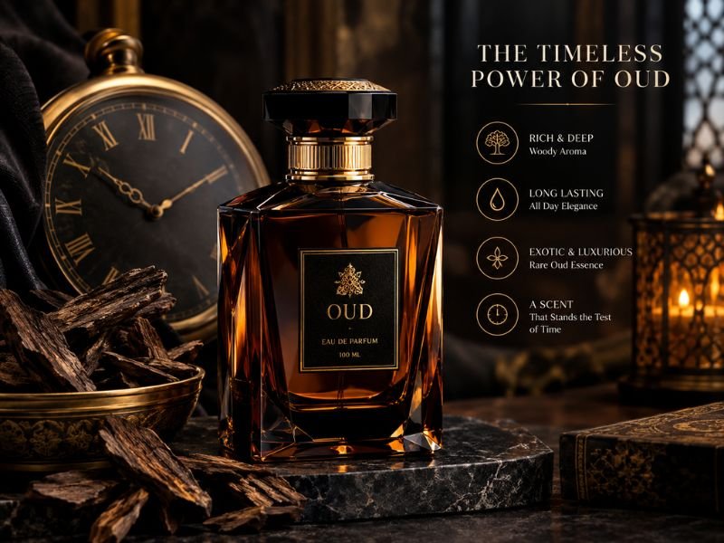 Oud perfume longevity and long lasting luxury fragrance concept